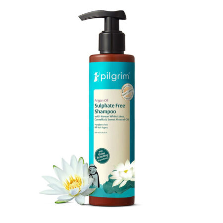 Pilgrim Mild Sulphate Free Shampoo (Argan Oil) For Dry Frizzy Hair, Men and Women, No Sulphate No Paraben, Korean Beauty Secrets (Shampoo)