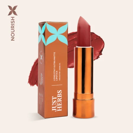 Just Herbs Long Stay Ultra Matte Lipstick with Shea Butter and Jojoba Oil -  JHUM 12 Bold Espresso