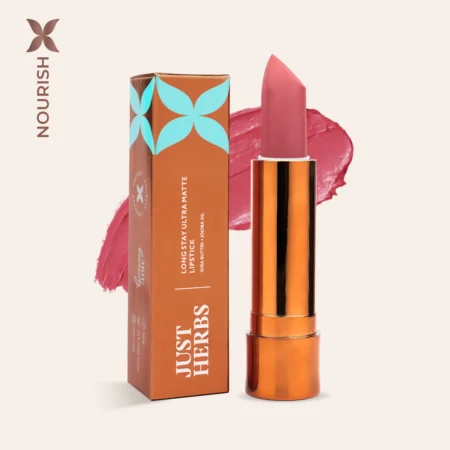 Just Herbs Long Stay Ultra Matte Lipstick with Shea Butter and Jojoba Oil-  JHUM 20 Spicy Nude