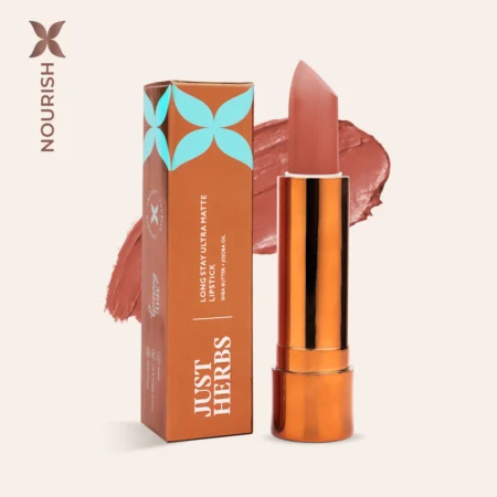 Just Herbs Long Stay Ultra Matte Lipstick with Shea Butter and Jojoba Oil-01 Nude Nectar