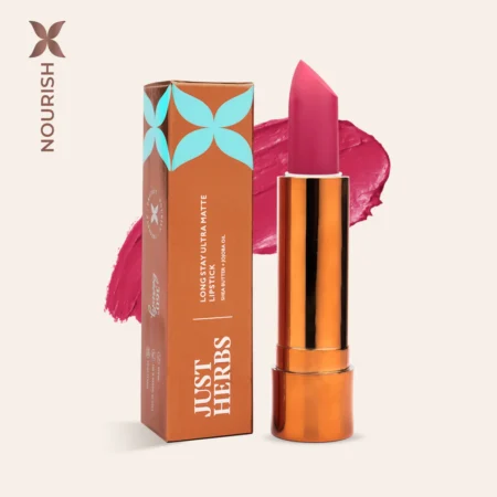 Just Herbs Long Stay Ultra Matte Lipstick with Shea Butter and Jojoba Oil-19 Pink Perfection