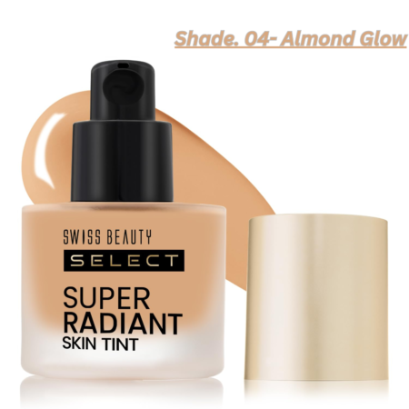 SWISS BEAUTY Select Super Radiant Hydrating Liquid Skin Tint | With Hyaluronic Acid | Provides Natural, Dewy Glow | Shade- Almond Glow, 30Gm