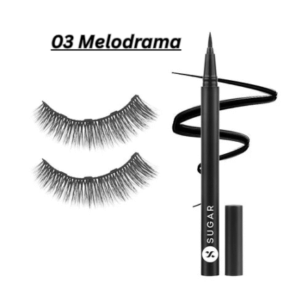 SUGAR Cosmetics Maximeyes Drama Magnetic Lashes & Eyeliner - 03 Melodrama
