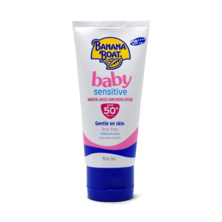 Banana Boat Sunscreen Lotion Combination Skin Uva & Uvb Protection Pa++++ Very Water And Sweat Resistant (Baby Sensitive Spf 50 pa+++) 90ml