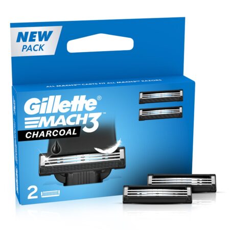 Gillette Mach3 Charcoal Shaving Razor Blades - 2s Pack(Cartridge)