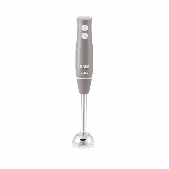 Boss Sparkle Hand Blender 300 Watts with Stainless Steel Stem for Hot/Cold  Blending Variable Speed with Turbo Year Warranty Grey