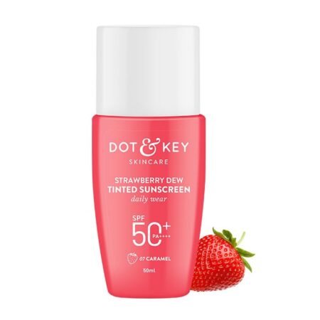 Dot & Key Strawberry Dew Tinted Sunscreen SPF 50+ Pa++++ - 07 Caramel | Protection Against UA/UB | Broad Spectrum, Water & Sweat resistant | For All Skin Types | 50ml