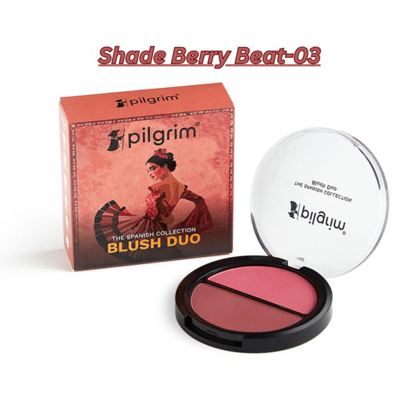 Pilgrim 2-IN-1 Blush Duo 9g | Highly Pigmented, Long-lasting, Buildable & Blendable | Goodness of Rosehip Oil & Hydrating Squalane | All Skin Types | Shade Berry Beat-03