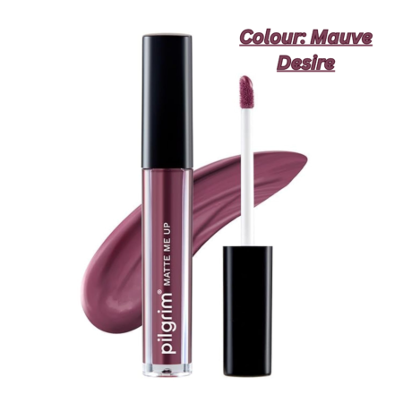 Pilgrim Liquid Matte Lipstick - Mauve Desire | Lipstick for Women with Hyaluronic Acid & Spanish Squalane | Transferproof, Long Lasting & Non Drying with Hydrating Ingredients 3gms