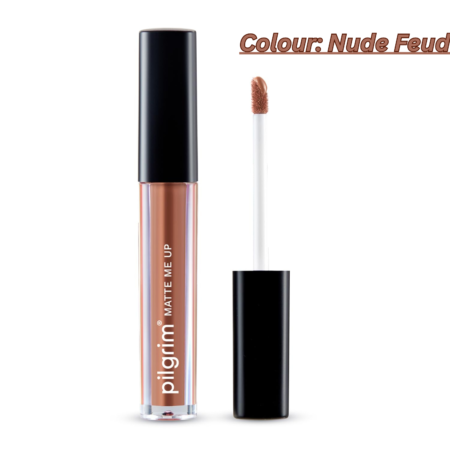 Pilgrim Liquid Matte Lipstick - Nude Feud | Lipstick for Women with Hyaluronic Acid & Spanish Squalane | Transferproof, Long Lasting & Non Drying with Hydrating Ingredients 3gms
