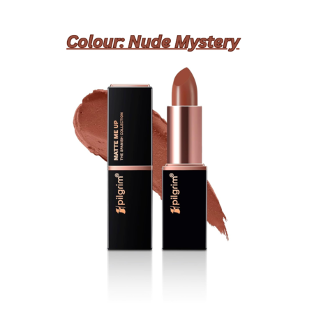 Pilgrim Matte Bullet Lipstick Intense Colour Transferproof & Smudgeproof Nude Mystery -05,Peach
