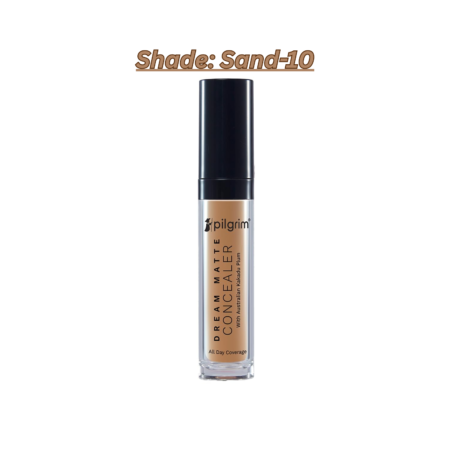 Pilgrim Full Coverage Dream Matte Liquid Concealer 7.3ml | Concealer for Dark Circles with Australian Kakadu Plum & Hyaluronic Acid | Crease resistance & Lightweight | All Day Coverage | Shade Sand