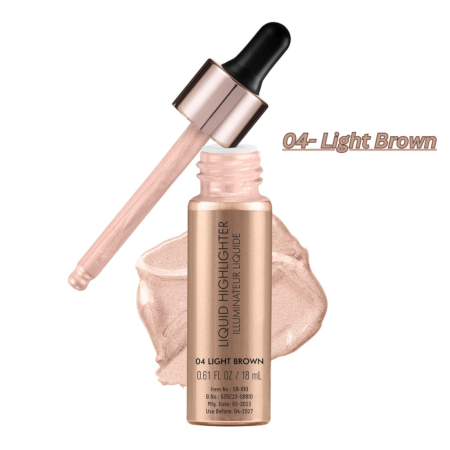 Swiss Beauty Drop & Glow Liquid Highlighter For Face Makeup | Illuminating Liquid Highlighter With Dewy Finish | Shade -Light Brown, 18ml