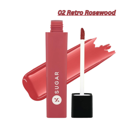 SUGAR Cosmetics Drop A Tint Lip Oil | Glossy & Tinted | Longlasting | Transferproof & Smudgeproof | (02 Retro Rosewood, 4ml)