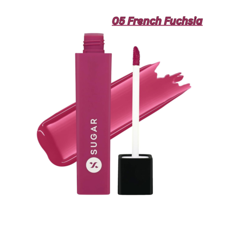 SUGAR Cosmetics Drop A Tint Lip Oil | Glossy & Tinted | Longlasting | Transferproof & Smudgeproof | (05 French Fuchsia, 4ml)