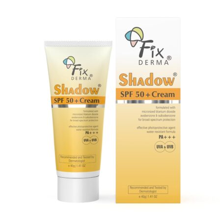 Fixderma Shadow Sunscreen SPF 50+ PA+++ Cream | Sunscreen for Dry Skin | No White Cast | UVA & UVB Protection | For Women & Men | Non Greasy & Water Resistant - 40 gm