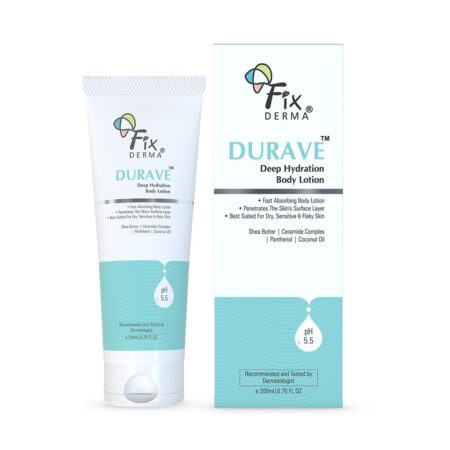 Fixderma Durave Deep Hydrating Body Lotion with Ceramide & Shea Butter | Moisturizer for Dry Skin | Body Lotion for Women & Men | Moisturizer for Body - 200 ml