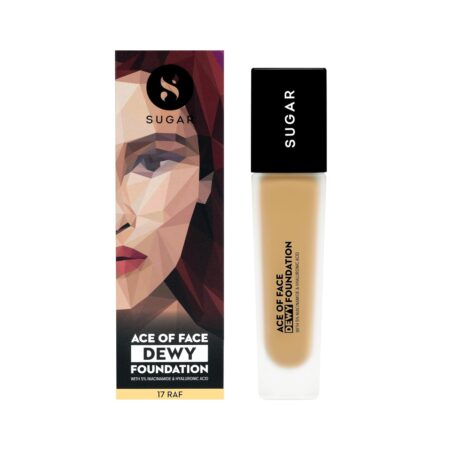 SUGAR Cosmetics Ace Of Face Dewy Foundation with 5% Niacinamide & Hyaluronic Acid | Lasts upto 18hrs | 30 ml - 17 Raf