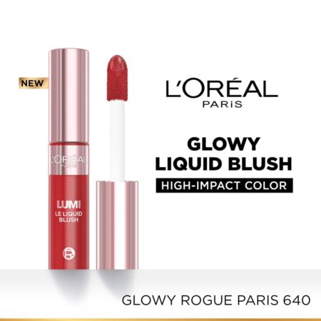 Loreal Paris Lumi Le Liquid Blush, Radiant & Glowy Finish, 640 Glowy Rouge Paris, 10ml