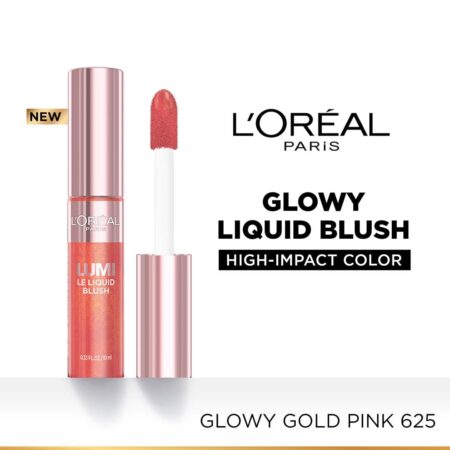 Loreal Paris Lumi Le Liquid Blush, Radiant & Glowy Finish, 625 Glowy Gold Pink, 10ml