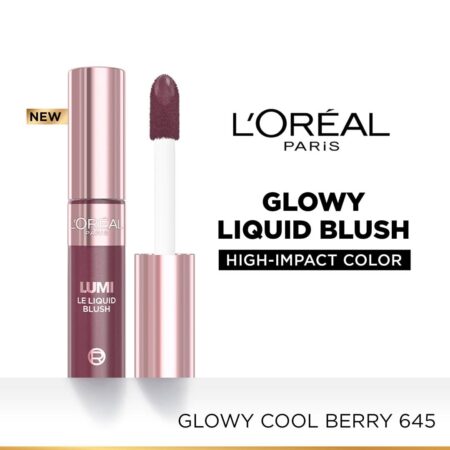 Loreal Paris Lumi Le Liquid Blush, Radiant & Glowy Finish, 645 Glowy Blush Berry, 10ml