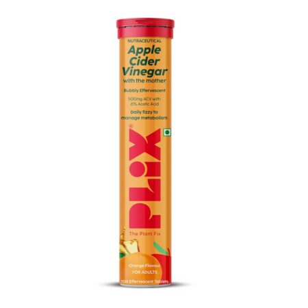 THE PLANT FIX Apple Cider Vinegar Effervescent Tablet with mother, Pack of 1 (15 tablets), With 500mg ACV, Vit B6 & B12
