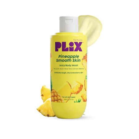 The Plant Fix Plix Pineapple 5% Lactic Acid Exfoliating Body Wash For All Skin Types, Paraben-Free Shower Gel, For Dry, Rough & Strawberry Skin -236ml